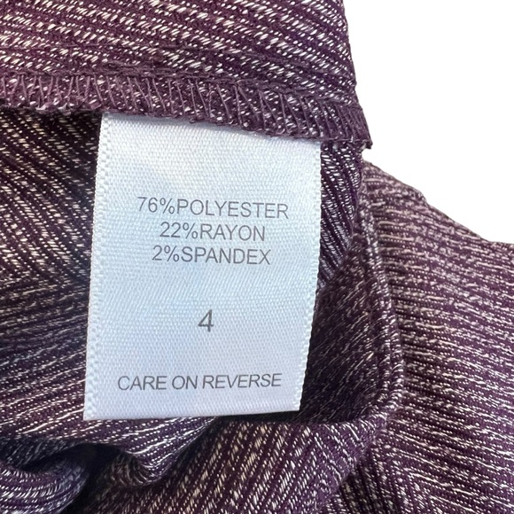 New York & Company 4 stretch purple fit flare tulip skirt - Picture 4 of 7